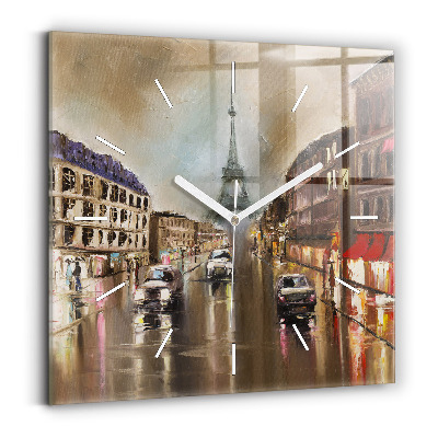 Square wall clock Architecture of the city of Paris