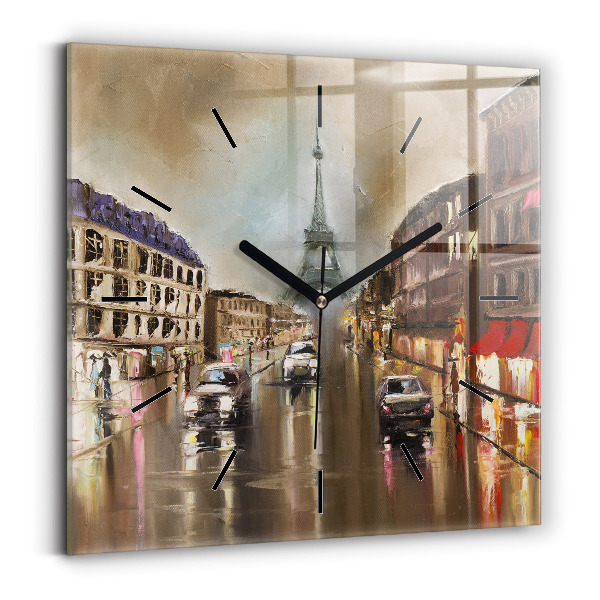 Square wall clock Architecture of the city of Paris