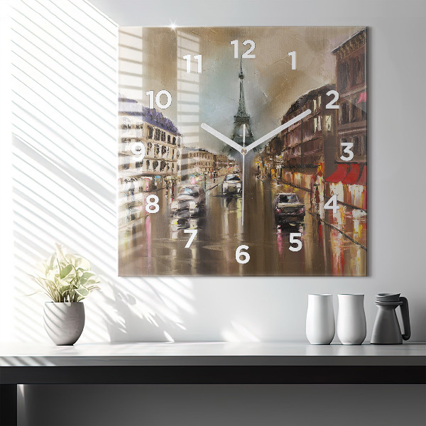 Square wall clock Architecture of the city of Paris