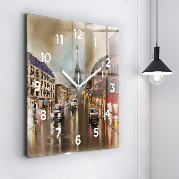 Square wall clock Architecture of the city of Paris