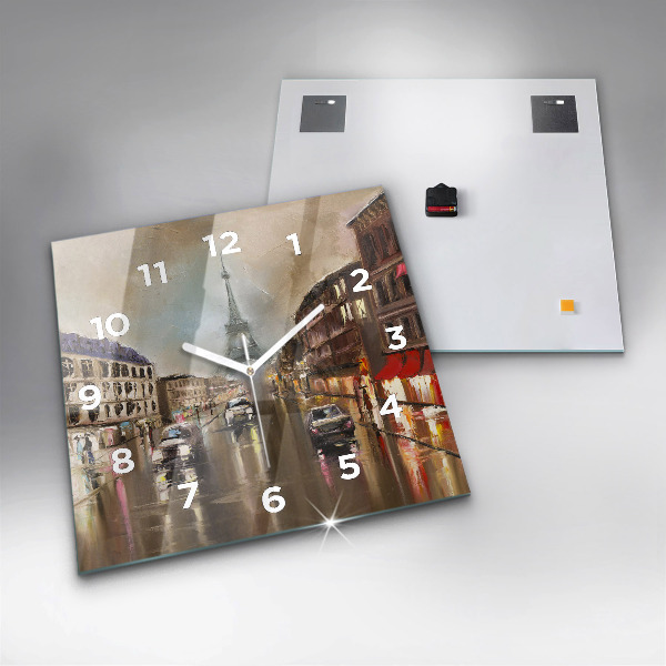 Square wall clock Architecture of the city of Paris