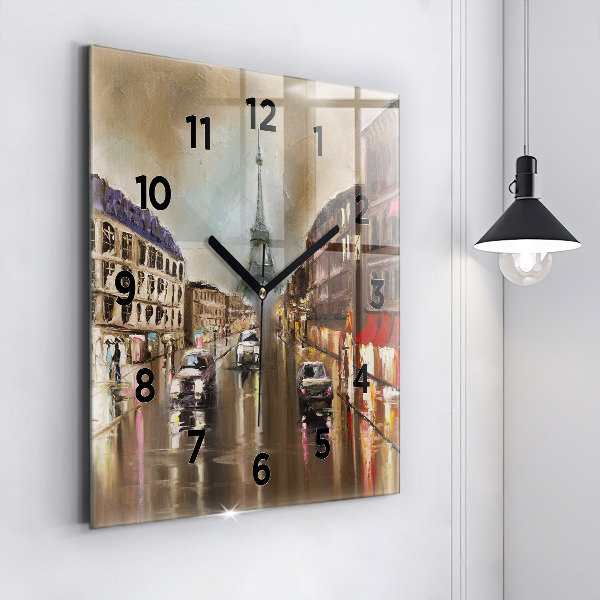 Square wall clock Architecture of the city of Paris