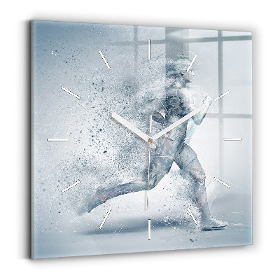 Square wall clock Running man