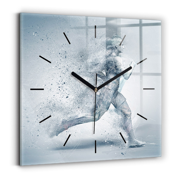Square wall clock Running man