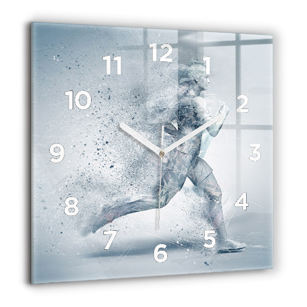 Square wall clock Running man