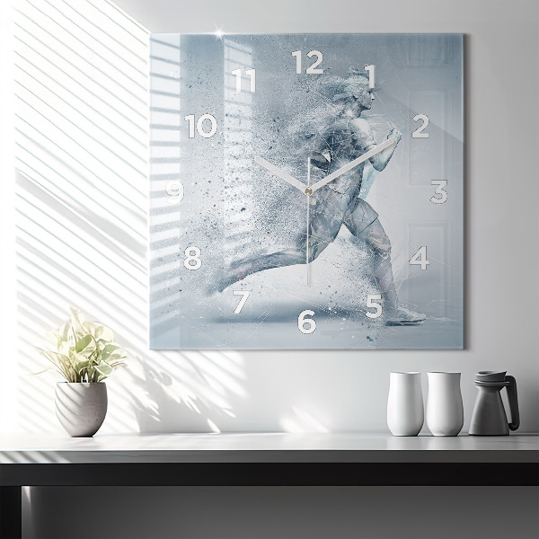 Square wall clock Running man