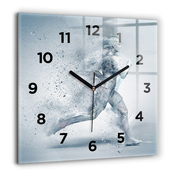 Square wall clock Running man