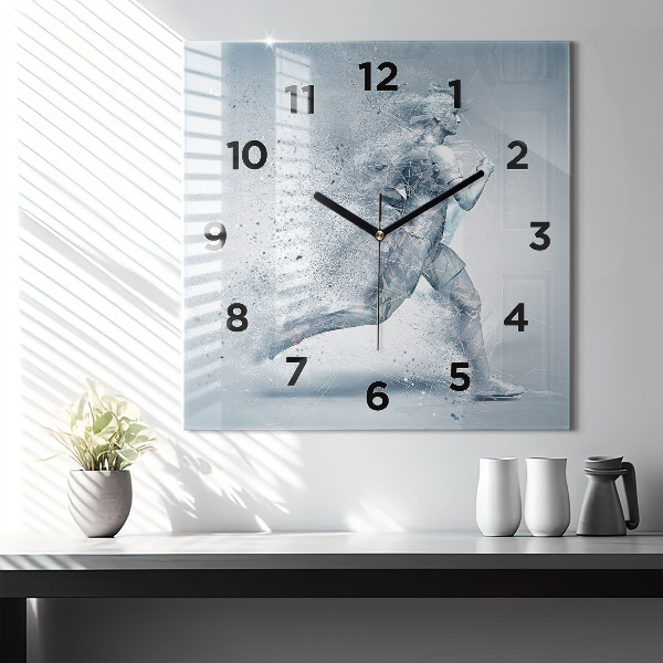 Square wall clock Running man