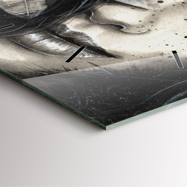 Square wall clock Painted portrait