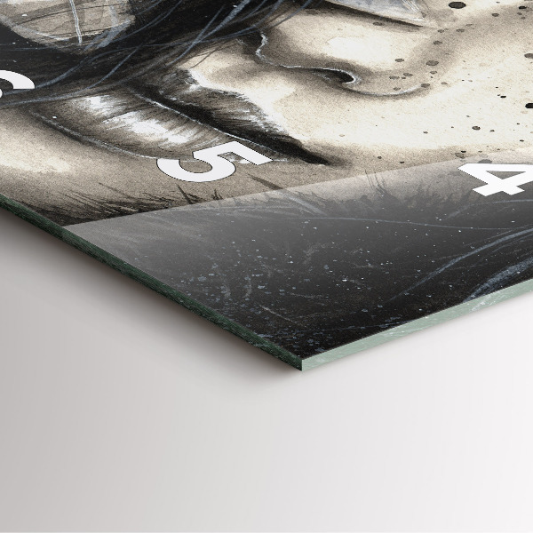 Square wall clock Painted portrait