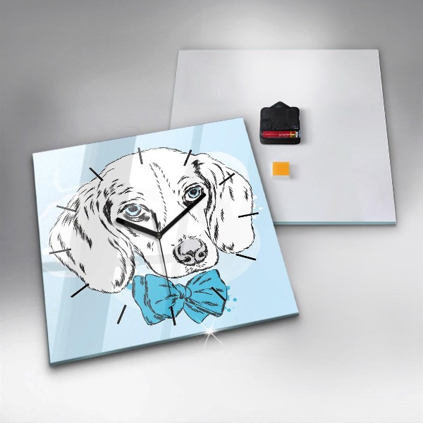 Square wall clock Puppy dog