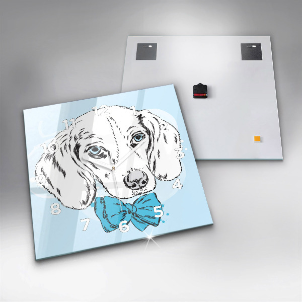 Square wall clock Puppy dog