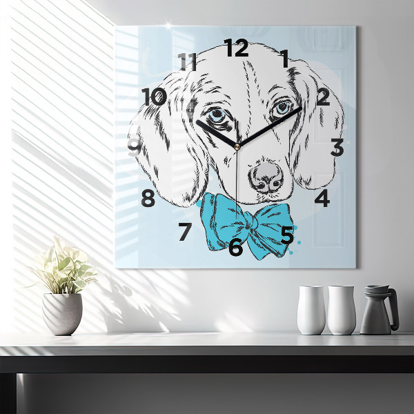 Square wall clock Puppy dog