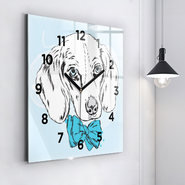Square wall clock Puppy dog