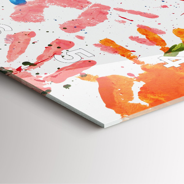 Square wall clock Children's handprints