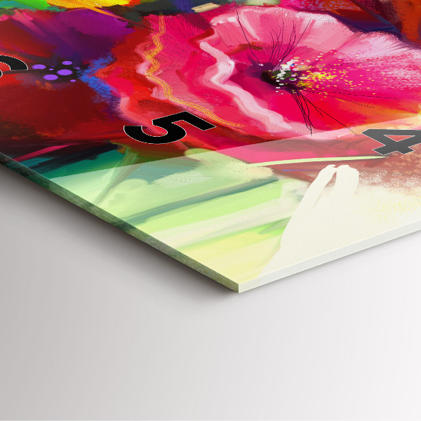 Square wall clock Colorful poppies
