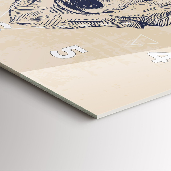 Square wall clock Wolf head