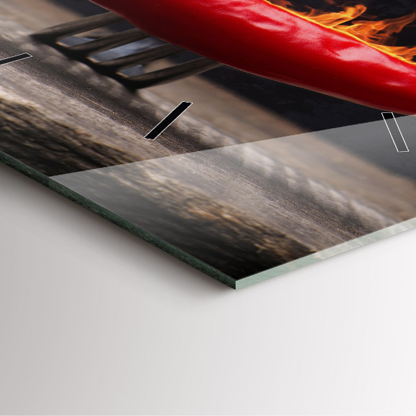 Square wall clock Pepperoni pepper