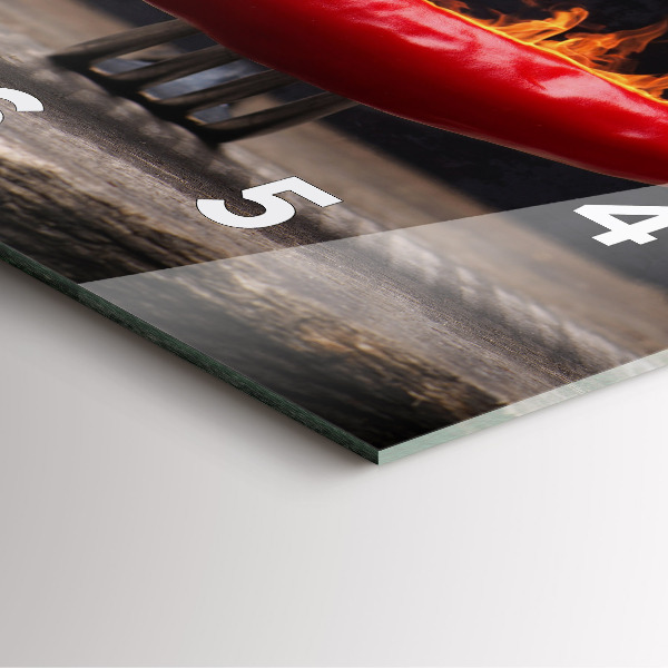 Square wall clock Pepperoni pepper