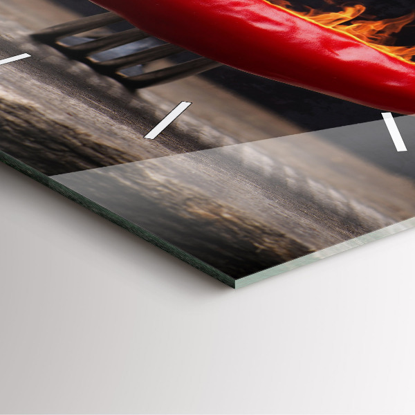 Square wall clock Pepperoni pepper