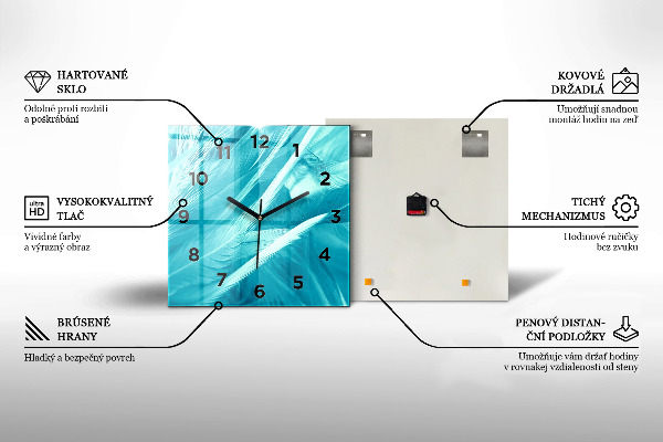 Square wall clock Pepperoni pepper