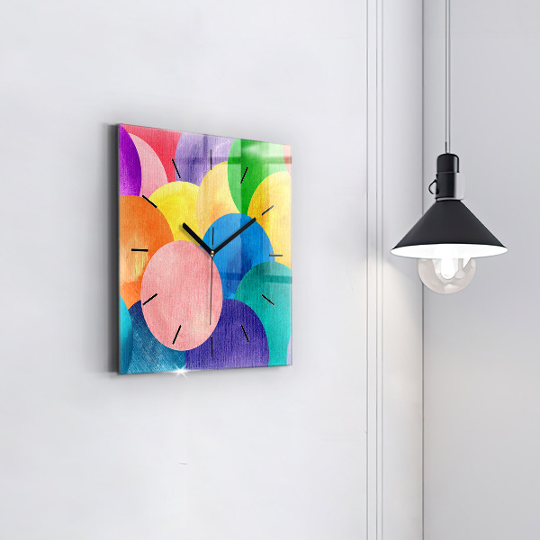 Square wall clock Abstract circles