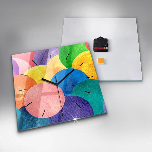 Square wall clock Abstract circles