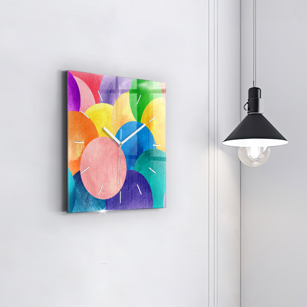 Square wall clock Abstract circles
