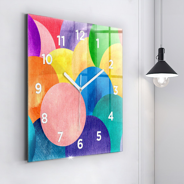 Square wall clock Abstract circles
