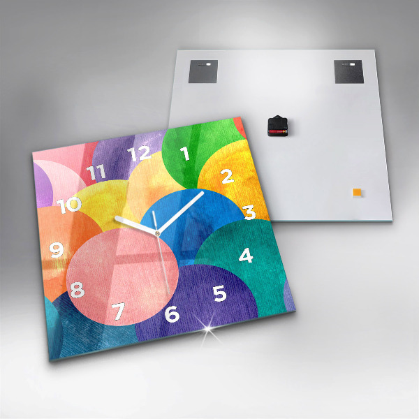 Square wall clock Abstract circles
