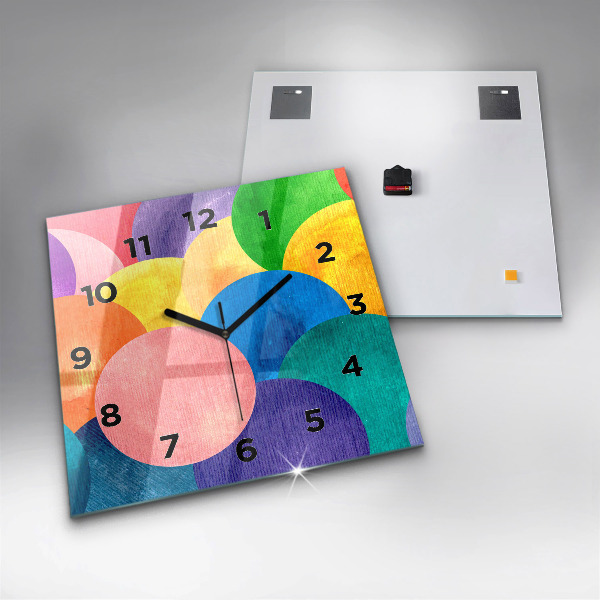 Square wall clock Abstract circles