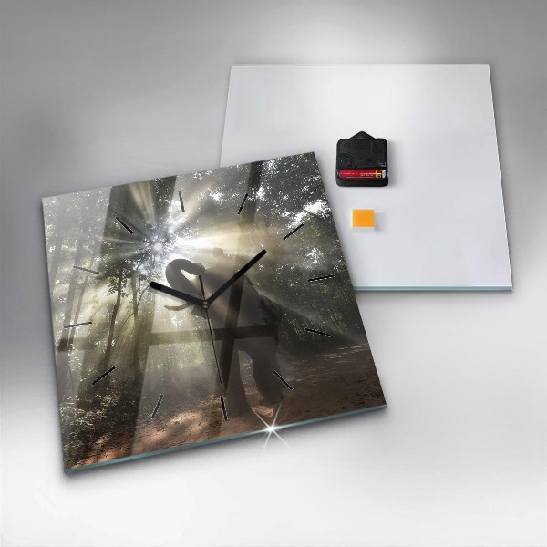 Square wall clock Elephant in the jungle