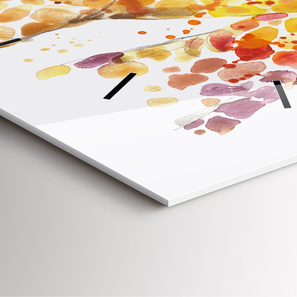 Square wall clock Giraffe - watercolor