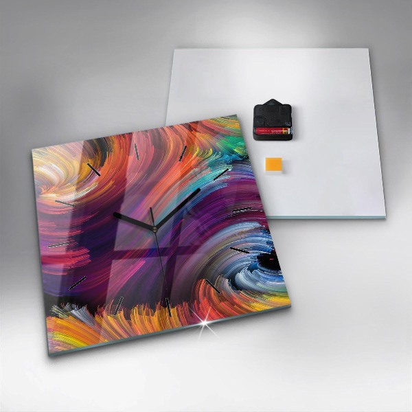 Square wall clock Abstraction hall