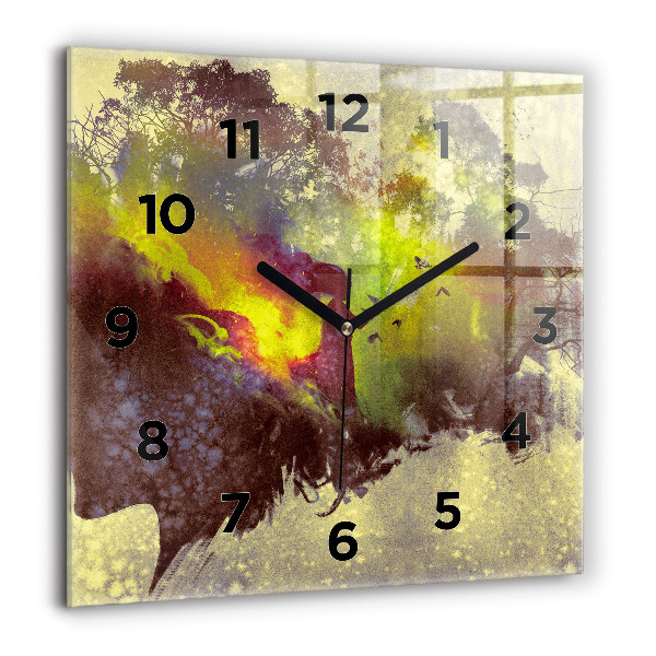 Square wall clock Woman in the forest