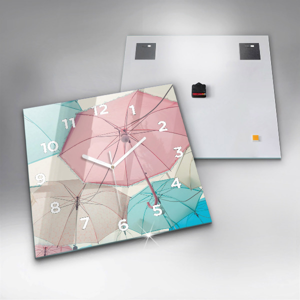 Square wall clock Pastel umbrellas