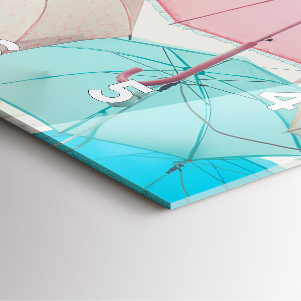 Square wall clock Pastel umbrellas