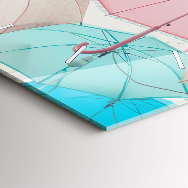 Square wall clock Pastel umbrellas