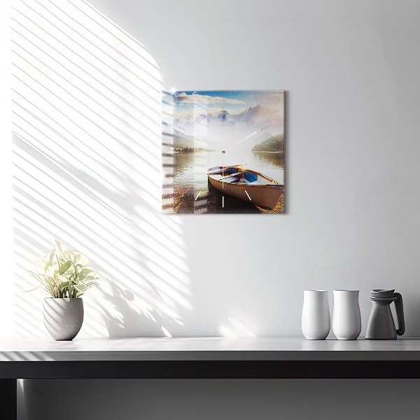 Square wall clock Lake view