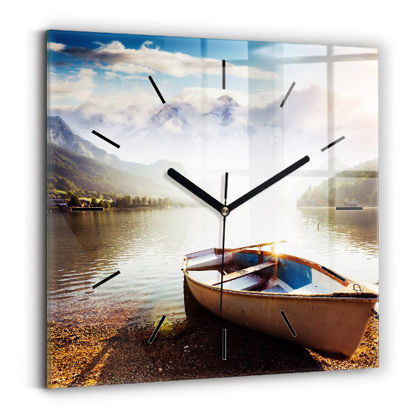 Square wall clock Lake view