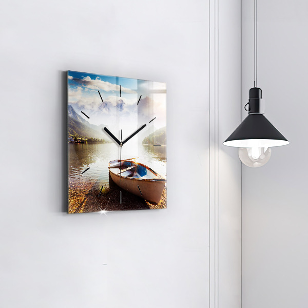 Square wall clock Lake view