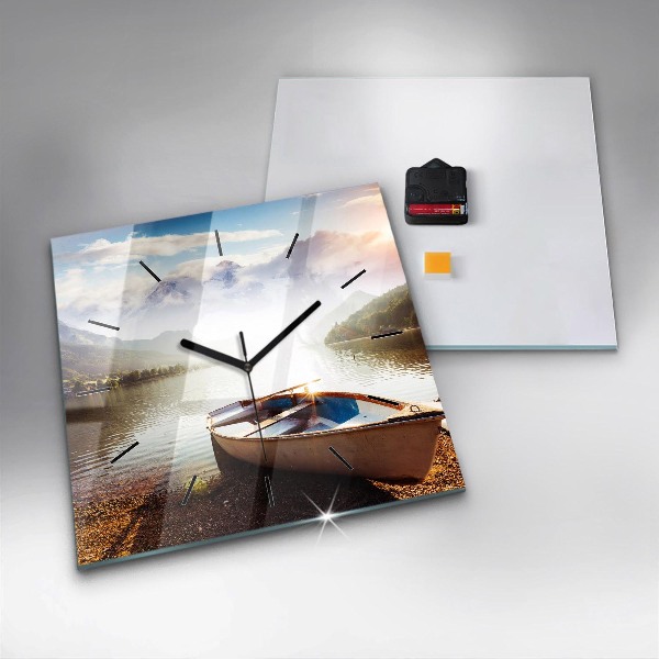 Square wall clock Lake view