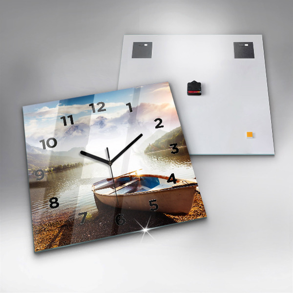 Square wall clock Lake view