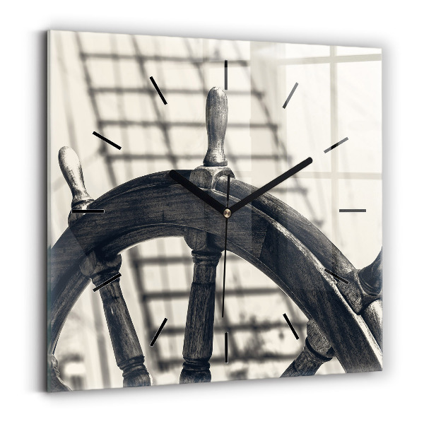 Square wall clock Ancient ship