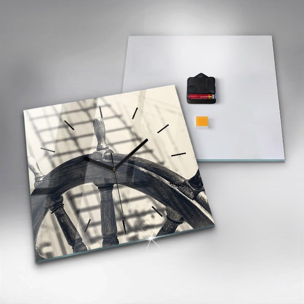 Square wall clock Ancient ship