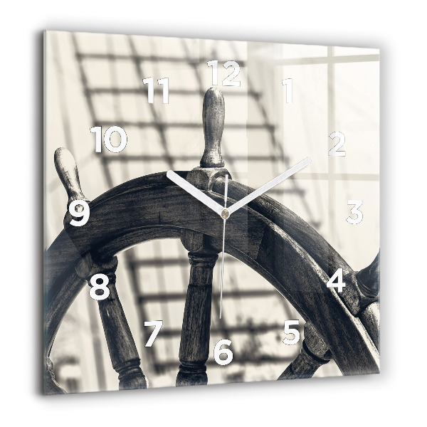 Square wall clock Ancient ship