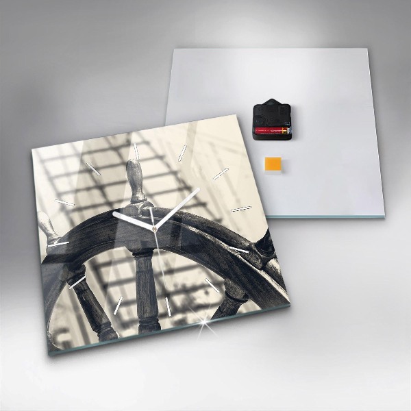 Square wall clock Ancient ship