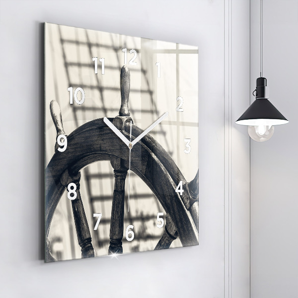 Square wall clock Ancient ship