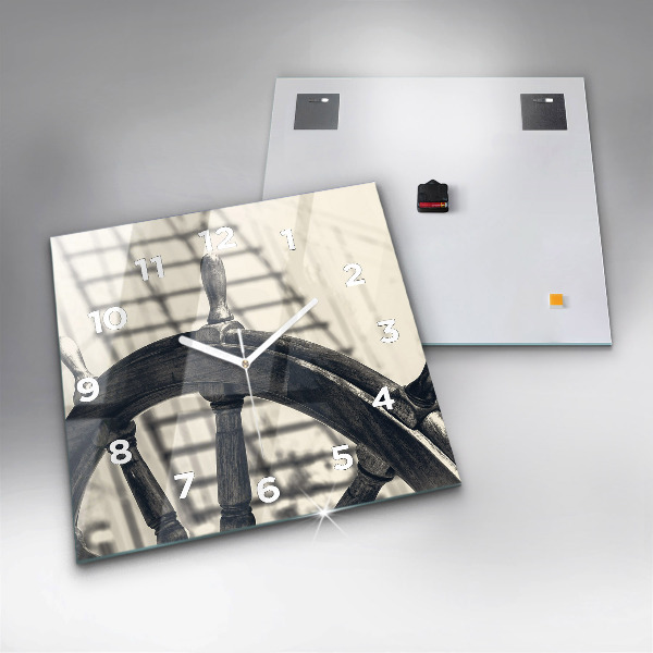 Square wall clock Ancient ship