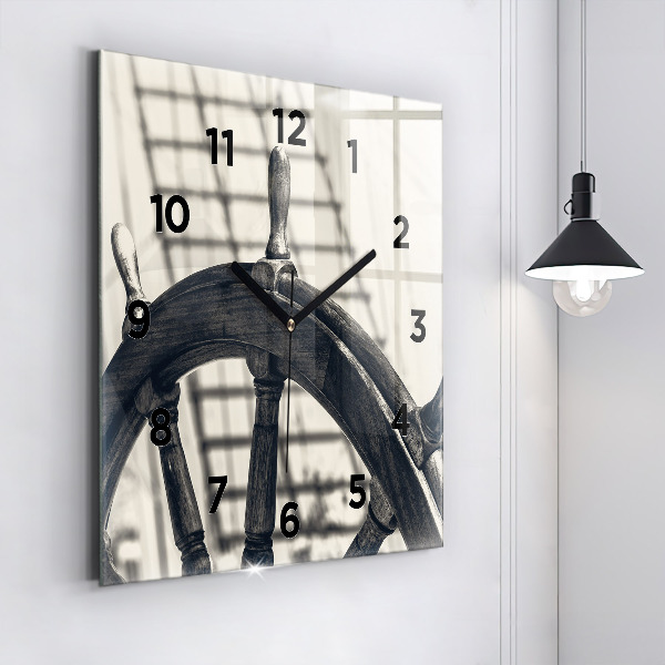 Square wall clock Ancient ship